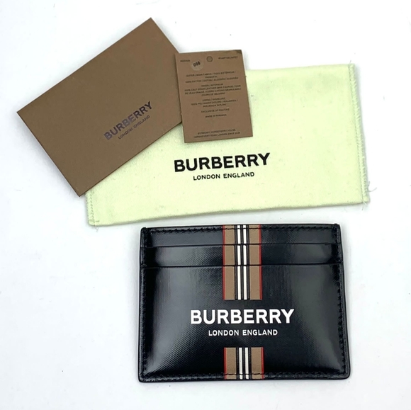 Burberry Sandon Checkered Leather Card Holder